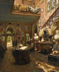 The Hall And Staircase Of A Country House