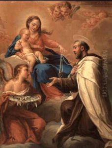 Aparicion De La Virgen A Un Santo Mercedario by Francisco Preciado De La Vega