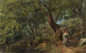 Waldlandschaft Mit Tessinerin Waldlandschaft Mit Tessinerin