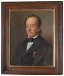 Bildnis Des Karntner Tuchfabrikanten Franz Ritter Von Moro (1782-1866) Mit Dem Orden Der Eisernen Krone Und Dem Kreuz Des Franz Joseph Ordens by Ignaz Preisegger