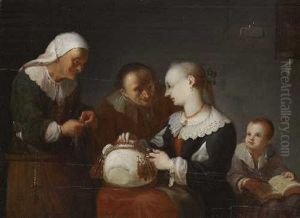 Handarbeit In Der Stube by Daniel Preisler