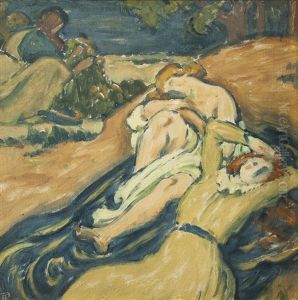 Studie Zum Gemalde Beim Bade