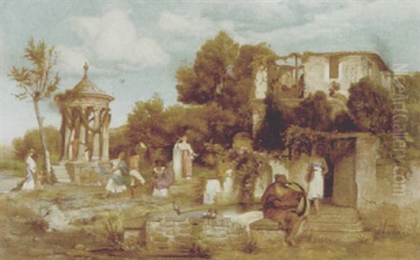 Italienische Landschaft Mit Vergnugter Gesellschaft - view 1