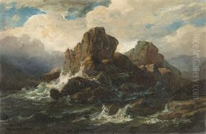 Sturmische Felsenkuste In Norwegen