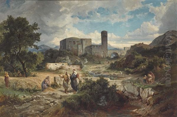 Biblische Landschaft Mit Ruth Und Boas - view 1