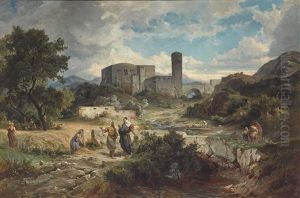 Biblische Landschaft Mit Ruth Und Boas by Friedrich Johann C.E. Preller the Elder