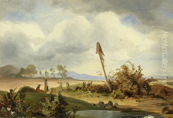 Landschaft Mit Kruzifix Bei Franzensbad (study) - view 1