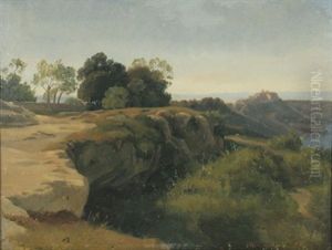 Blick Auf Castel Gandolfo Und Den Albaner See by Friedrich Johann C.E. Preller the Elder