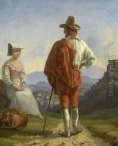 Begegnung In Den Sabiner Bergen by Friedrich Johann C.E. Preller the Elder