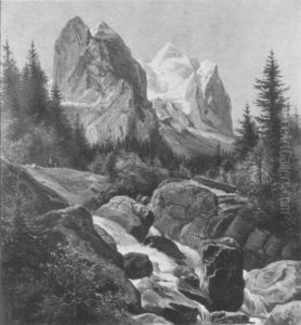 In Den Schweizer Alpen by Friedrich Johann C.E. Preller the Elder