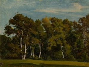 Study From The Park In Weimar by Friedrich, the younger Preller