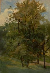 Trees Near Weimar by Friedrich, the younger Preller