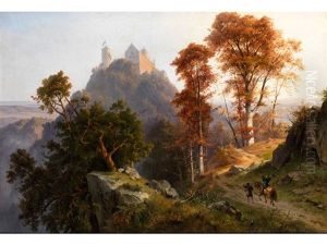 Herbstmorgen An Der Wartburg by Friedrich, the younger Preller