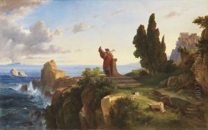 Antike Szene In Heroischer Landschaft (sappho Am Kap Leukatas?) by Friedrich, the younger Preller