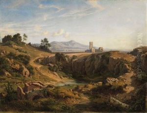 The Colli Albani With Monte Cavo by Friedrich, the younger Preller