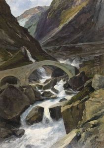 Alte Brucke Auf Dem Gotthard Bei Goschenen (teufelsbrucke)