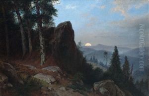 Gebirgslandschaft Bei Aufgehendem Mond by Friedrich, the younger Preller