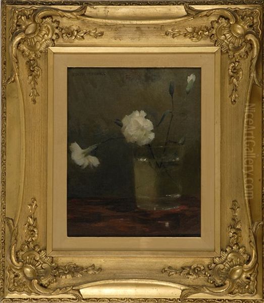 Glass With White Carnations - view 1