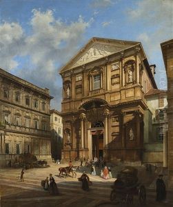 Veduta Della Chiesa Di San Fedele A Milano by Luigi (Ludwig Osipovich) Premazzi