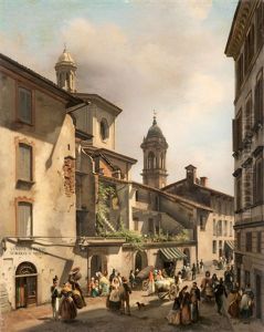 Contrada Del Broglio by Luigi (Ludwig Osipovich) Premazzi