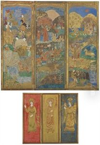 Three-panel Screen by Charles E. Prendergast