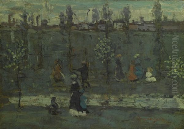 Figures By A Stream - view 1