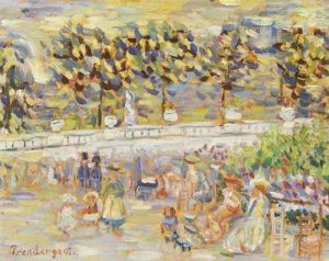 Sommer Im Park - Jardin Du Luxembourg In Paris by Maurice Prendergast