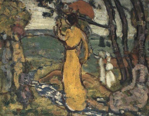 A Lady In Yellow In The Park - view 1