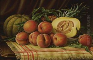 Melons, Peaches And Pineapple by Levi Wells Prentice