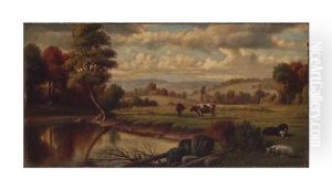 Cows Watering by Levi Wells Prentice