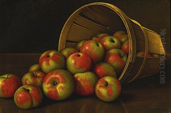 Still Life With Overturned Basket Of Apples - view 1