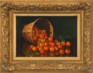 Apples Spilling Out Of A Basket by Levi Wells Prentice