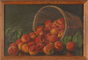 Still Life With Peaches In Basket by Levi Wells Prentice