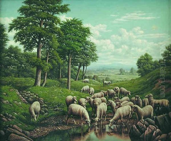 Sheep Watering - view 1