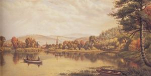 Boating In Autumn by Levi Wells Prentice