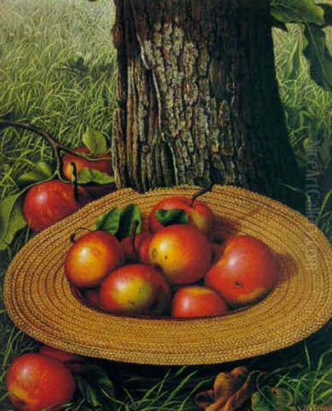 Straw Hat With Apples - view 1