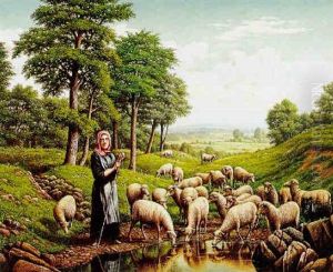 Shepherdess With Her Flock Shepherdess With Her Flock