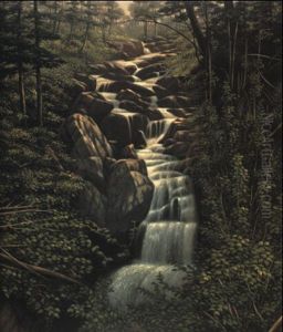 Mountain Waterfall by Levi Wells Prentice
