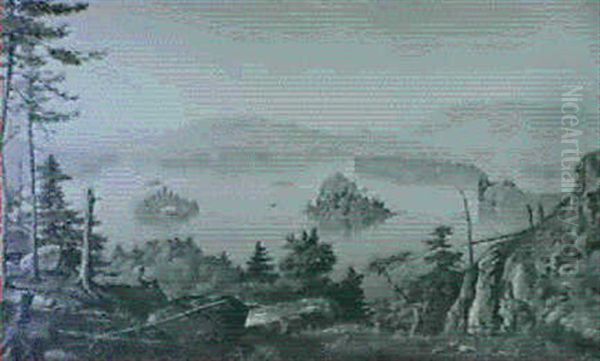 Panoramic View Of A Lake In Autumn - view 1