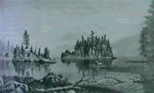 A Deer At Lakeside, Summer Afternoon by Levi Wells Prentice