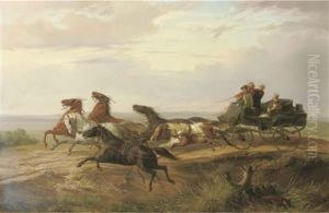 The Runaway Carriage by Johann Erdmann Gottlieb Prestel