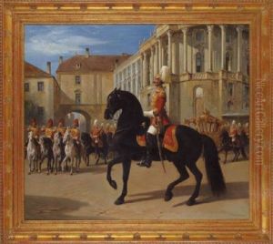 Ausruckung Der Ersten Arcierenleibgarde Mit Dem Imperialwagen Auf Dem Wiener Michaelerplatz Ausruckung Der Ersten Arcierenleibgarde Mit Dem Imperialwagen Auf Dem Wiener Michaelerplatz