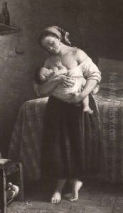 Mother And Child by Cletofonte Preti