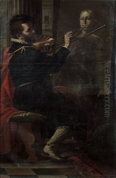 Autoportrait Presume De L'artiste En Apelle Peignant Campaspe - view 1