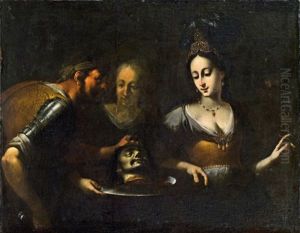 Salome Empfangt Von Herodes Das Haupt Johannes Des Taufers by Mattia Preti