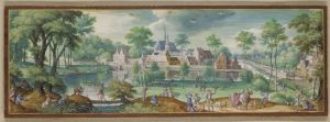 An Elegant Hunting Party Before The Abbey Of Rouge-cloitre, Nearbrussels
