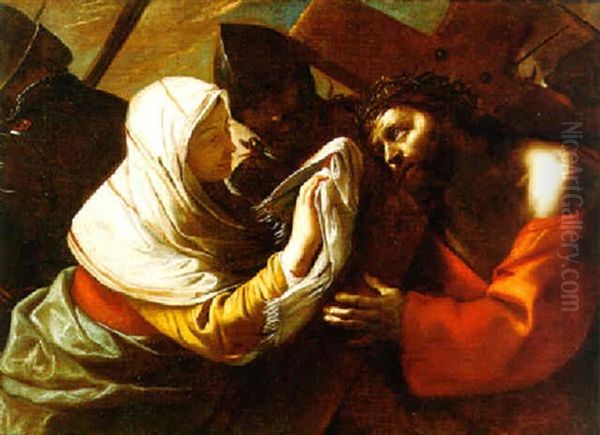 Saint Veronica Wiping The Face Of Christ On The Road To Calvary - view 1