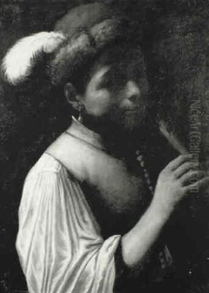 Youth Playing A Flageolot - view 1