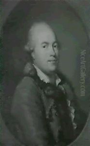 Portrait De Gentilhomme En Veste Verte, En Buste, Dans Un   Ovale Peint