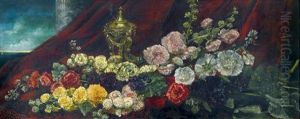 Stilleben Mit Malven Und Rachergefas by Hermione von Preuschen